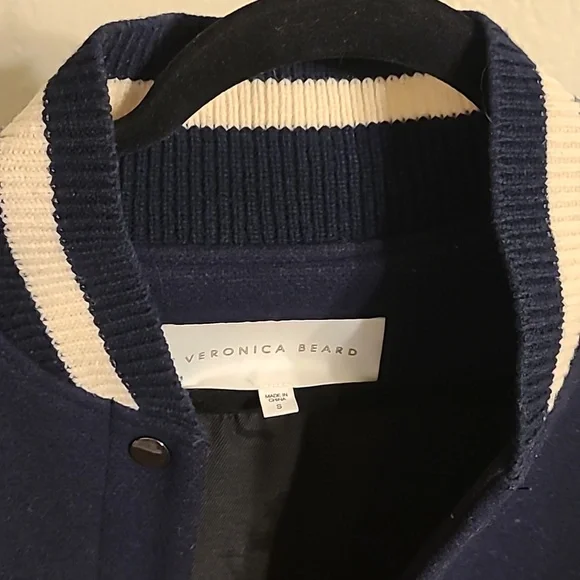 Veronica Beard Blue Green Varsity Jacket Wool Blend S - Picture 3 of 9